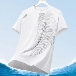 Men's T shirt Hiking Vest Sleeveless Crew Neck Tank Top Sleeveless Shirt Vest Top Outdoor Quick Dry Soft Sweat wicking Polyester Stripes Black White Blue Climbing Camping / Hiking / Caving Traveling