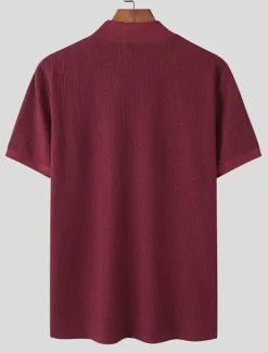 Men's T Shirt Knit Tee Tee Top Mock Turtleneck Short Sleeves Turtleneck Summer Plain Fashion Designer Basic Knitting Vacation Street Going out Black White Coffee Top Tee for Men