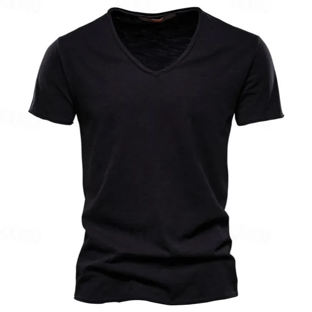 Men's T Shirt Moisture Wicking Shirts Bamboo T-shirt Short Sleeve V Neck Summer Plain Sports Basic Casual Classic Style Casual Light Blue Black White Top Tee for Men