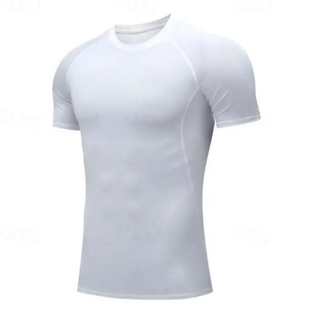 Men's T Shirt Muscle Shirt Moisture Wicking Shirts Short Sleeve Crew Neck Summer Plain Sports Fashion Lightweight Classic Style Vacation Casual Holiday Red black Black White Top Tee for Men