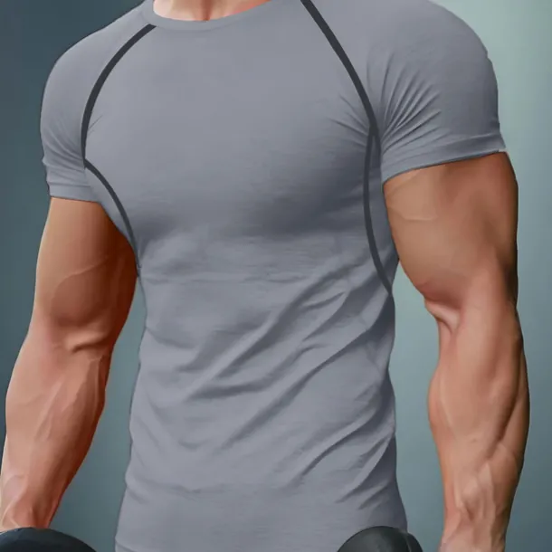 Men's T Shirt Muscle Shirt Moisture Wicking Shirts Short Sleeve Crew Neck Summer Plain Sports Fashion Lightweight Classic Style Vacation Casual Holiday Red black Black White Top Tee for Men