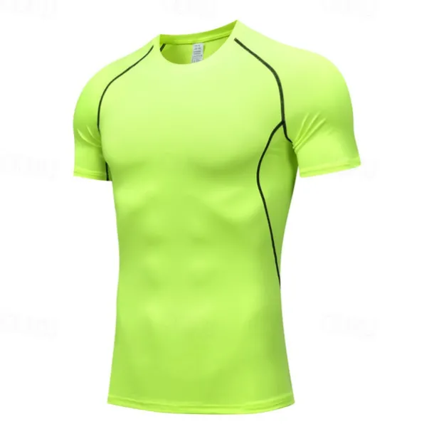 Men's T Shirt Muscle Shirt Moisture Wicking Shirts Short Sleeve Crew Neck Summer Plain Sports Fashion Lightweight Classic Style Vacation Casual Holiday Red black Black White Top Tee for Men