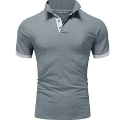 Men's T Shirt Polo Shirts Street Casual Turndown Short Sleeve Casual Soft Solid Color Plain Spring, Fall, Winter, Summer Regular Fit Apple Green Golden yellow Lake blue Black White Pink T Shirt