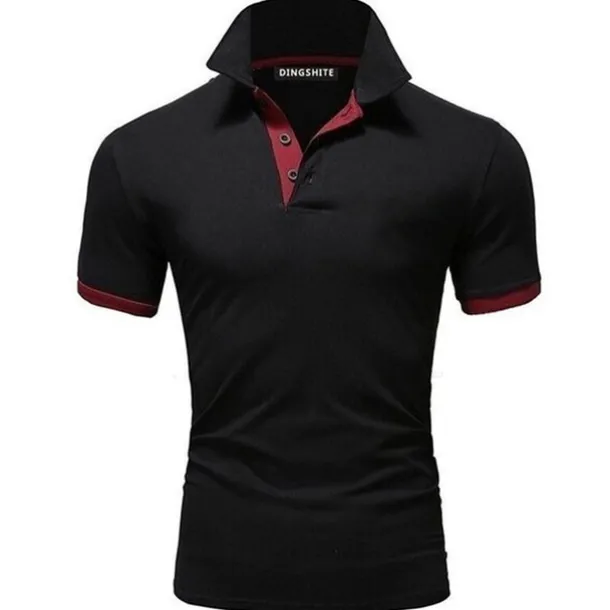 Men's T Shirt Polo Shirts Street Casual Turndown Short Sleeve Casual Soft Solid Color Plain Spring, Fall, Winter, Summer Regular Fit Apple Green Golden yellow Lake blue Black White Pink T Shirt