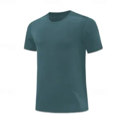 Men's T shirt Short Sleeve Crew Neck Tee Tshirt Muscle T-Shirt Short Sleeve Shirt Outdoor Quick Dry Workout Soft Sweat wicking Polyester Dark Grey Black White Gym Climbing Camping / Hiking / Caving