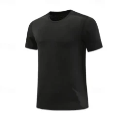 Men's T shirt Short Sleeve Crew Neck Tee Tshirt Muscle T-Shirt Short Sleeve Shirt Outdoor Quick Dry Workout Soft Sweat wicking Polyester Dark Grey Black White Gym Climbing Camping / Hiking / Caving