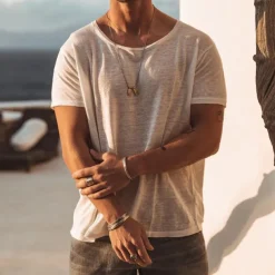 Men's T Shirt Short Sleeve Crew Neck Summer Plain Fashion Classic Comfortable Crewneck Street Casual Sports Black White Blue Top Tee for Men