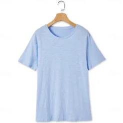 Men's T Shirt Short Sleeve Crew Neck Summer Plain Fashion Classic Comfortable Crewneck Street Casual Sports Black White Blue Top Tee for Men