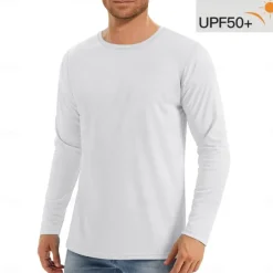 Men's T Shirt Sun Protection T-shirts Long Sleeve Crew Neck Summer Spring & Fall Solid Color Active Crewneck Outdoor Casual Athleisure Dark Grey Navy Black Top Tee for Men