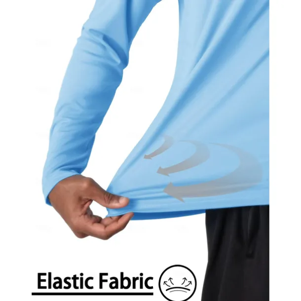 Men's T Shirt Sun Protection T-shirts Long Sleeve Crew Neck Summer Spring & Fall Solid Color Active Crewneck Outdoor Casual Athleisure Dark Grey Navy Black Top Tee for Men