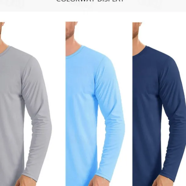 Men's T Shirt Sun Protection T-shirts Long Sleeve Crew Neck Summer Spring & Fall Solid Color Active Crewneck Outdoor Casual Athleisure Dark Grey Navy Black Top Tee for Men