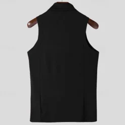 Men's T Shirt Tank Top Turtleneck shirt Sleeveless Turtleneck Summer Solid Color Pit Strip Fashion Designer Muscle Ribbed Outdoor Dailywear Black White Top Tee for Men