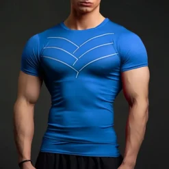 Men's T shirt Tee Gym Shirt Sports T-Shirt Crew Neck Short Sleeve Sports & Outdoor Vacation Casual Daily Gym Quick dry Breathable Plain Black Red Activewear Fashion Basic