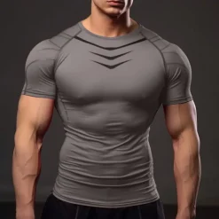 Men's T shirt Tee Gym Shirt Sports T-Shirt Crew Neck Short Sleeve Sports & Outdoor Vacation Casual Daily Gym Quick dry Breathable Plain Black Red Activewear Fashion Basic