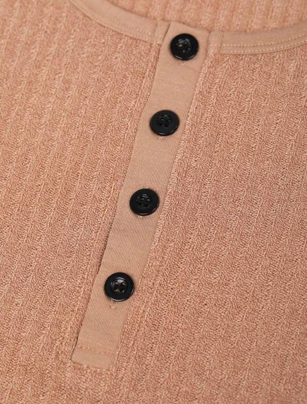 Men's T shirt Tee Henley Shirt Ribbed Knit tee Tee Top Plain Henley Street Vacation Short Sleeves Clothing Apparel Fashion Designer Basic