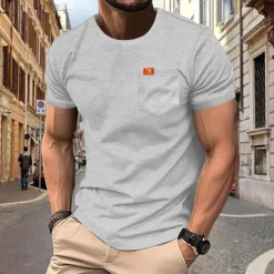 Men's T Shirt Tee Short Sleeve Shirt Tee Top Short Sleeve Crew Neck Spring & Summer Plain Fashion Designer Basic Sexy Vacation Street Going out Black White Dark Navy Top Tee for Men