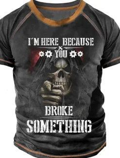 Men's T shirt Tee Tee Graphic Skulls Crew Neck Clothing Apparel 3D Print Outdoor Casual Short Sleeve Patchwork Print Fashion Designer Comfort