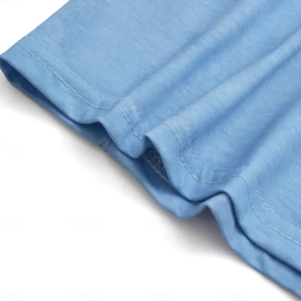 Men's T shirt Tee Tee Top Plain Slim Pleated Standing Collar Street Vacation Short Sleeves Lace up Clothing Apparel Fashion Designer Basic