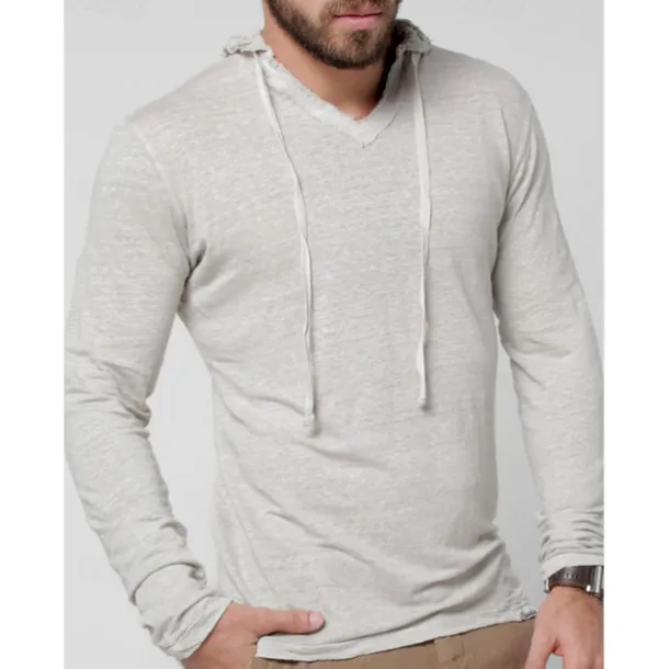 Men's T Shirt Tee Top Long Sleeve Hooded Summer Plain Fashion Designer Basic Vacation Street Going out White Navy Blue Brown Top Tee for Men