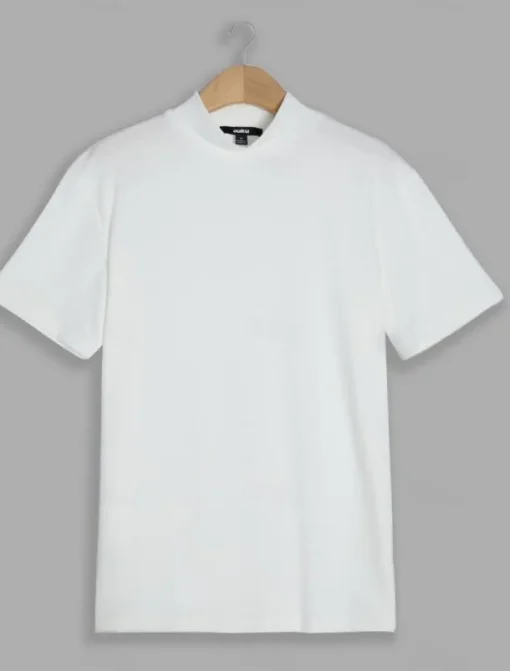 Men's T Shirt Tee Top Mock Turtleneck Short Sleeves Turtleneck Summer Plain Designer Basic Modern Contemporary Vacation Street Going out Wine Black White Top Tee for Men