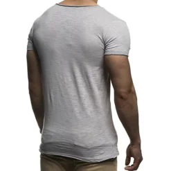 Men's T Shirt Tee Top Short Sleeves V Neck Summer Plain Fashion Designer Basic Vacation Street Going out Black White Red Top Tee for Men