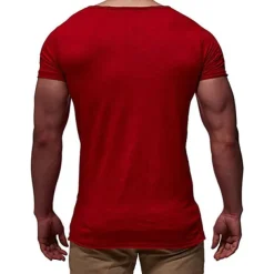 Men's T Shirt Tee Top Short Sleeves V Neck Summer Plain Fashion Designer Basic Vacation Street Going out Black White Red Top Tee for Men