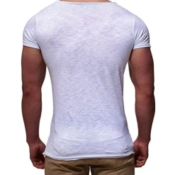 Men's T Shirt Tee Top Short Sleeves V Neck Summer Plain Fashion Designer Basic Vacation Street Going out Black White Red Top Tee for Men