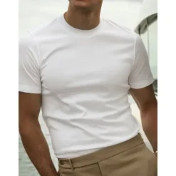 Men's T Shirt Tee Top Short Sleeves Crew Neck Summer Plain Fashion Designer Basic Classic Style Vacation Casual Daily Black White Navy Blue Top Tee for Men