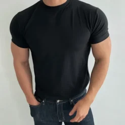 Men's T Shirt Tee Top Short Sleeves Crew Neck Summer Plain Fashion Designer Basic Classic Style Vacation Casual Daily Black White Navy Blue Top Tee for Men