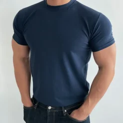 Men's T Shirt Tee Top Short Sleeves Crew Neck Summer Plain Fashion Designer Basic Classic Style Vacation Casual Daily Black White Navy Blue Top Tee for Men