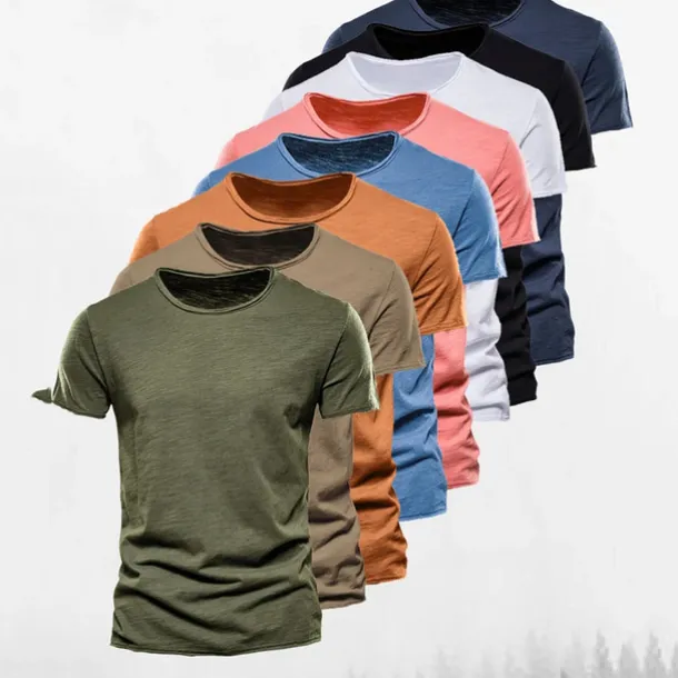 Men's T Shirt Tee Top Short Sleeves Crew Neck Summer Plain Fashion Designer Basic Classic Style Vacation Street Going out Black White Pink Top Tee for Men