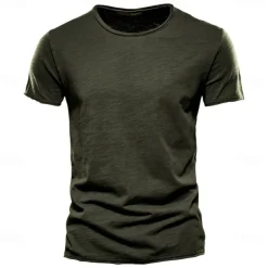 Men's T Shirt Tee Top Short Sleeves Crew Neck Summer Plain Fashion Designer Basic Classic Style Vacation Street Going out Black White Pink Top Tee for Men