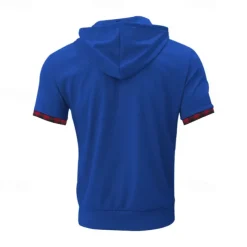 Men's T Shirt T-shirt Suits Tee Tee Top Short Sleeve Hooded Spring & Summer Plain Fashion Designer Basic 2 Piece Vacation Street Going out Black White Royal Blue Top Tee for Men