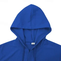 Men's T Shirt T-shirt Suits Tee Tee Top Short Sleeve Hooded Spring & Summer Plain Fashion Designer Basic 2 Piece Vacation Street Going out Black White Royal Blue Top Tee for Men