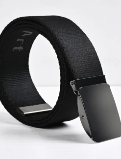Men's Tactical Belt Canvas Belt Black White Canvas Plain Daily Wear Going out Weekend