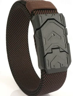 Men's Tactical Belt Magnetic Buckle Belt Waist Belt Black Blue Nylon Durable Adjustable Plain Outdoor Daily