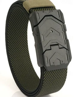 Men's Tactical Belt Magnetic Buckle Belt Waist Belt Black Blue Nylon Durable Adjustable Plain Outdoor Daily