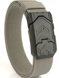 Men's Tactical Belt Magnetic Buckle Belt Waist Belt Black Royal Blue Nylon Durable Adjustable Plain Outdoor Daily