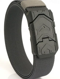 Men's Tactical Belt Magnetic Buckle Belt Waist Belt Black Royal Blue Nylon Durable Adjustable Plain Outdoor Daily