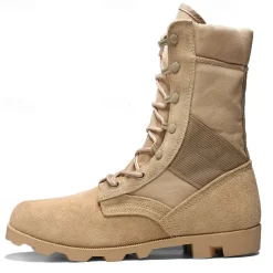 Men's Tactical Combat Boots – High-Top Military Desert Boots with Lace-Up Design for Outdoor Hiking & Work
