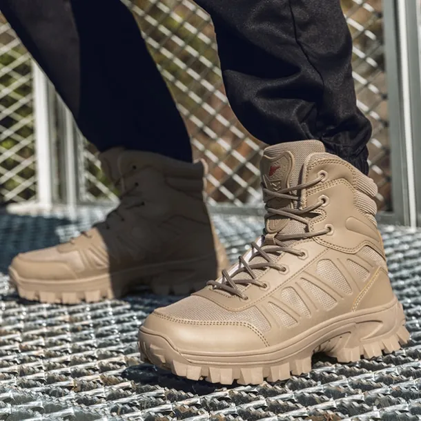 Men's Tactical Combat Boots with Rugged Non-Slip Soles – Durable and Breathable Military-Style Footwear for Hiking, Work, and Outdoor Activities