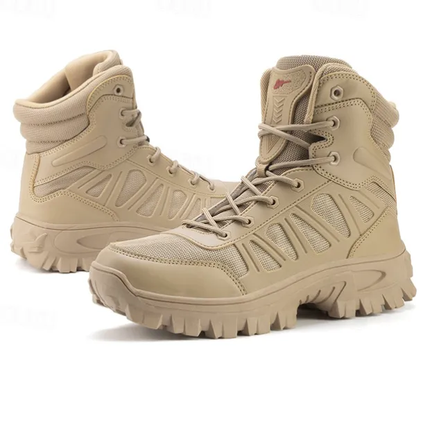 Men's Tactical Combat Boots with Rugged Non-Slip Soles – Durable and Breathable Military-Style Footwear for Hiking, Work, and Outdoor Activities
