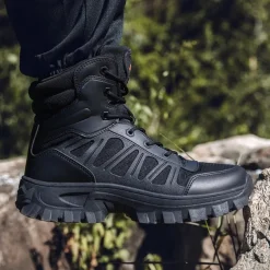 Men's Tactical Combat Boots with Rugged Non-Slip Soles – Durable and Breathable Military-Style Footwear for Hiking, Work, and Outdoor Activities