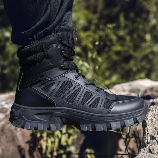 Men's Tactical Combat Boots with Rugged Non-Slip Soles – Durable and Breathable Military-Style Footwear for Hiking, Work, and Outdoor Activities