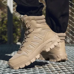 Men's Tactical Combat Boots with Rugged Non-Slip Soles – Durable and Breathable Military-Style Footwear for Hiking, Work, and Outdoor Activities