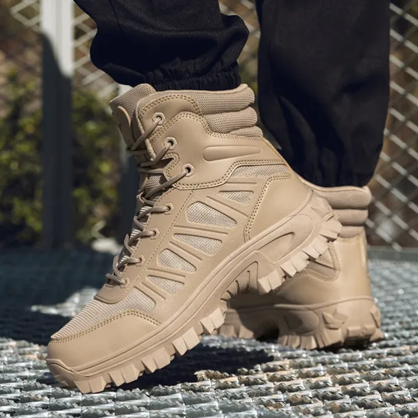 Men's Tactical Combat Boots with Rugged Non-Slip Soles – Durable and Breathable Military-Style Footwear for Hiking, Work, and Outdoor Activities