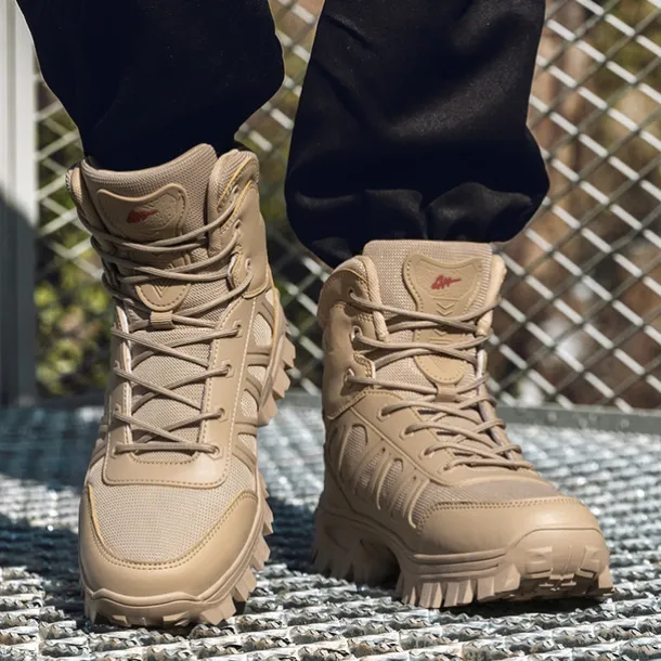 Men's Tactical Combat Boots with Rugged Non-Slip Soles – Durable and Breathable Military-Style Footwear for Hiking, Work, and Outdoor Activities