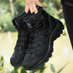 Men's Tactical Hiking Boots - Lightweight Desert Combat Boots with Breathable Mesh and Anti-Slip Sole for Outdoor Adventures