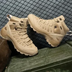 Men's Tactical Hiking Boots - Lightweight Desert Combat Boots with Breathable Mesh and Anti-Slip Sole for Outdoor Adventures