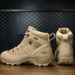 Men's Tactical Hiking Boots - Lightweight Desert Combat Boots with Breathable Mesh and Anti-Slip Sole for Outdoor Adventures